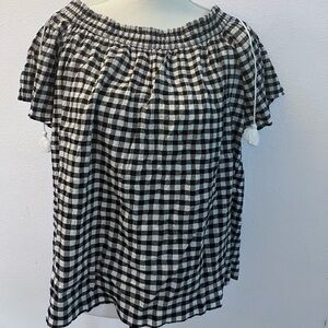 NWT Loft Gingham top, size M